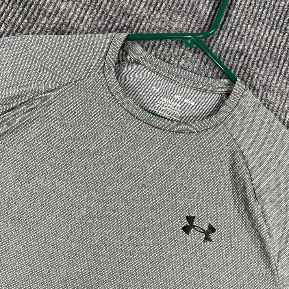 Under Armour Tech Tee Mens Medium Gray Short Sleeve Loose Fit Training Athletic
